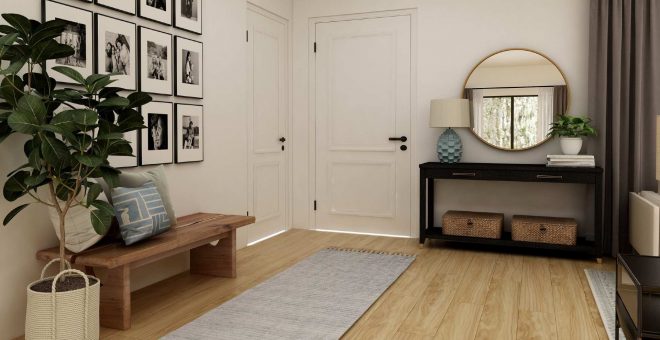 vardagsrum ljust nyslipat parkettgolv